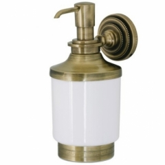 Дозатор для жидкого мыла MEDICI настенный, керамическая колба (цвет бронза)