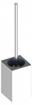 Туалетный ершик настенный  (Edition 90)  в комплекте с черной пластиковой колбой, с ручкой и запасной головкой ершика, цвет хром
