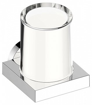 Дозатор для жидкого мыла (Edition 90)  хрусталь матовый, с держателем, цвет хром