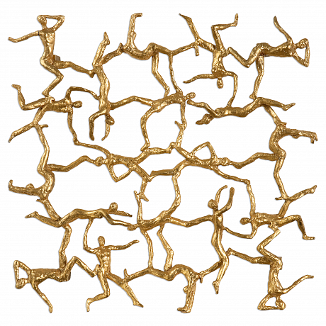 Golden Gymnasts Wall Square