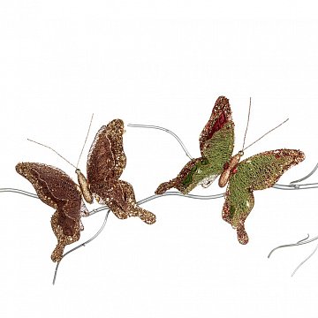 Елочное украшение "Бабочки на клипсе", 2 вида