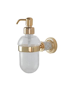 Boheme Дозатор для жидкого мыла золото/муранское стекло белое,Murano 10912-W-G